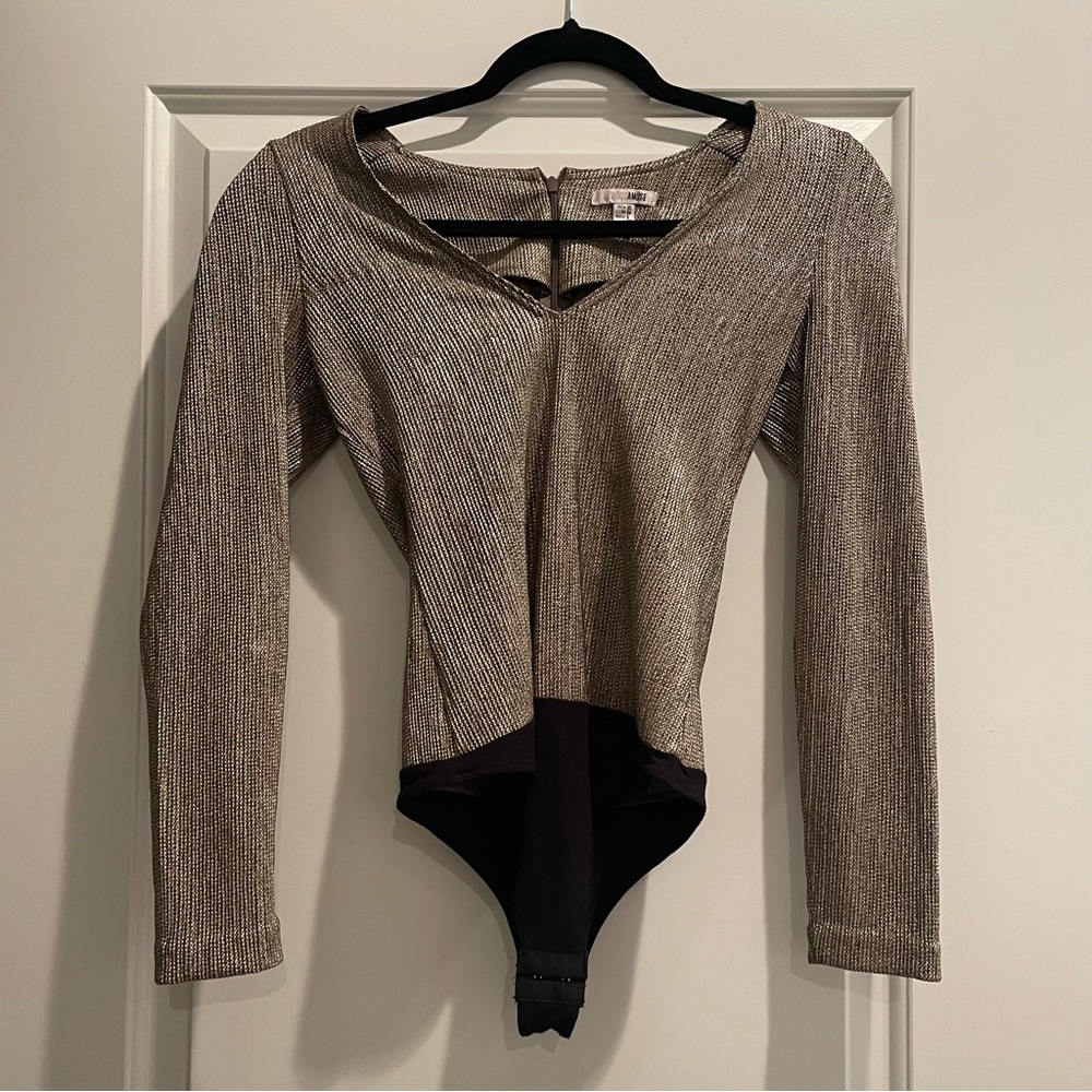 Long Sleeve Metallic Bodysuit